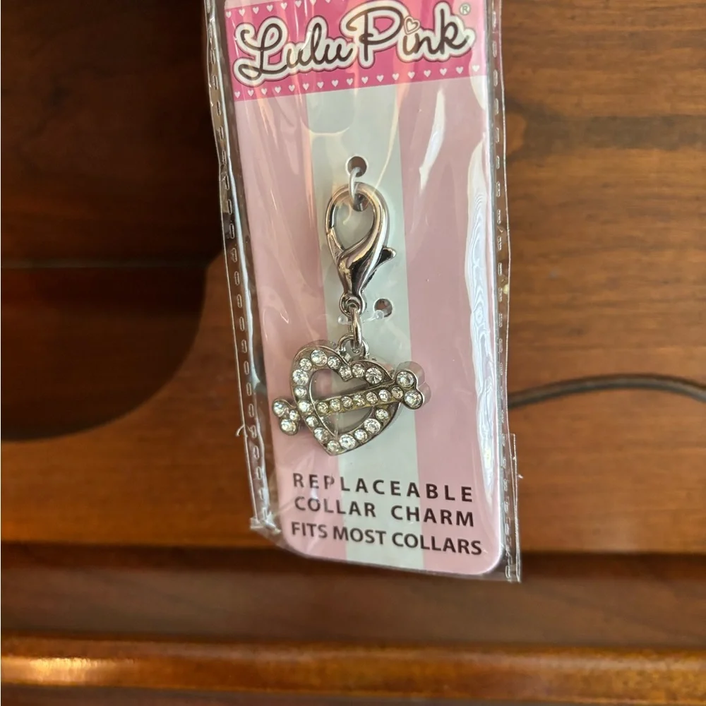 Lulu Pink Heart Collar Charm